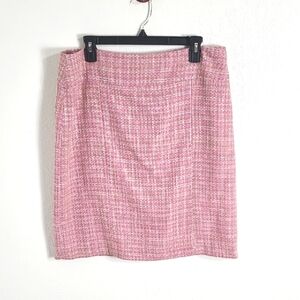 Isabella DeMarco Pink Tweed Knee-length Skirt, Size 14
